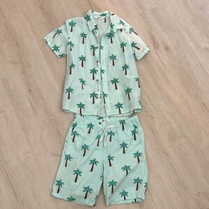 H&M Light Green Palm Tree Kids Set